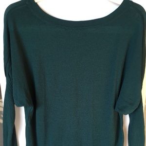 BANANA REPUBLIC Puffy Sleeve Sweater Emerald Green